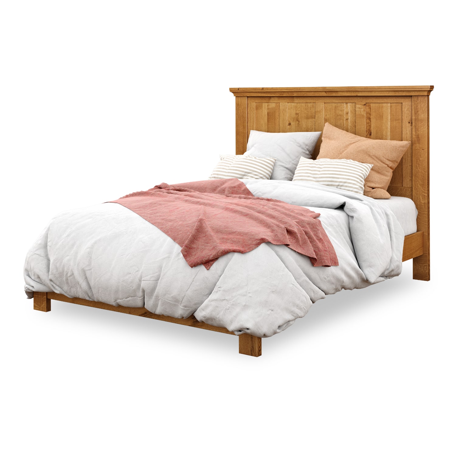 Canton Bed [W-06] Rustic QSWO with Medium Walnut