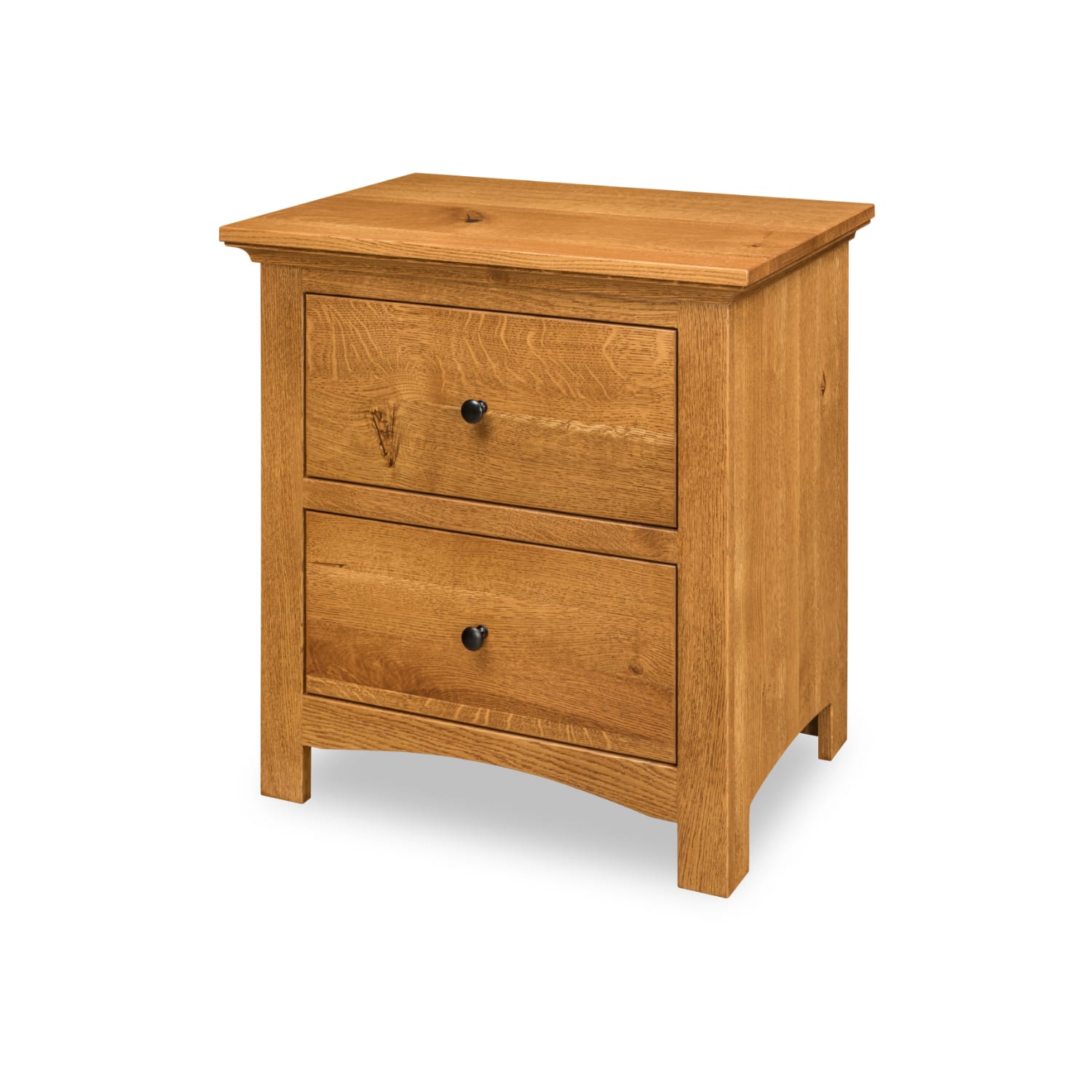 Canton Nightstand [W-011] Rustic QSWO with Medium Walnut