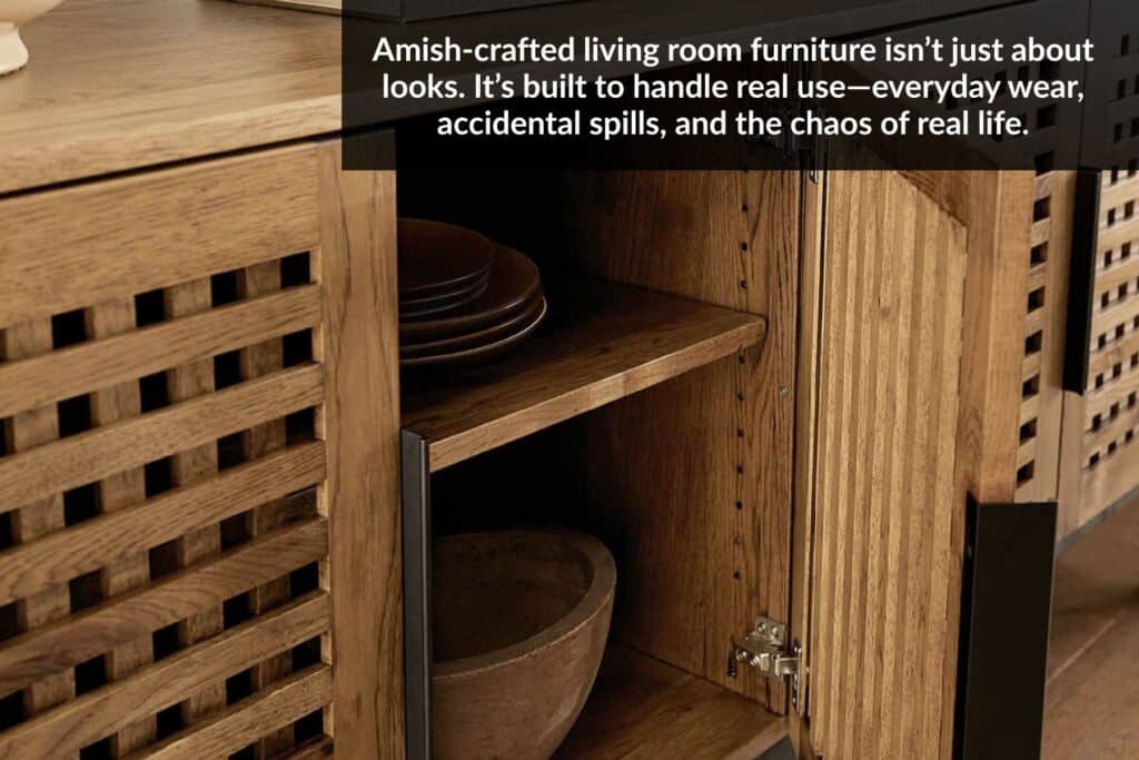 Amish-crafted living room furniture isn’t just about looks. It’s built to handle real use—everyday wear, accidental spills, and the chaos of real life.