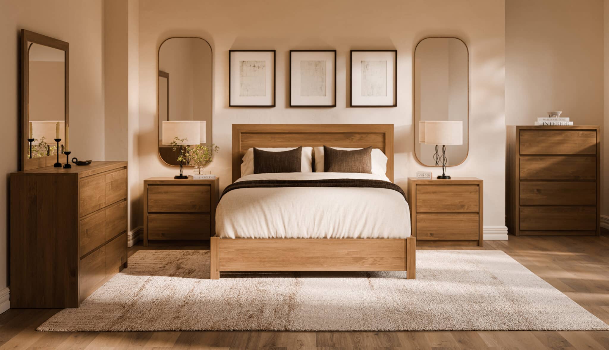Schwartz Woodworking-Camden-Room Setting-Bed 2-Brown Maple-FC-Almond-FINAL